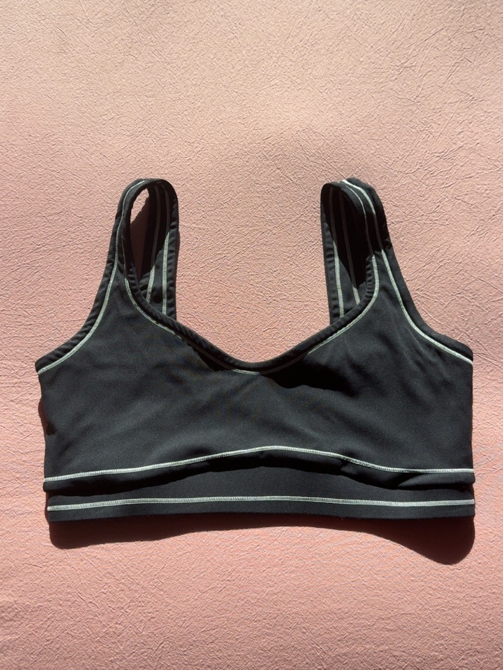 Amazon Black Sports Bra with white Piping